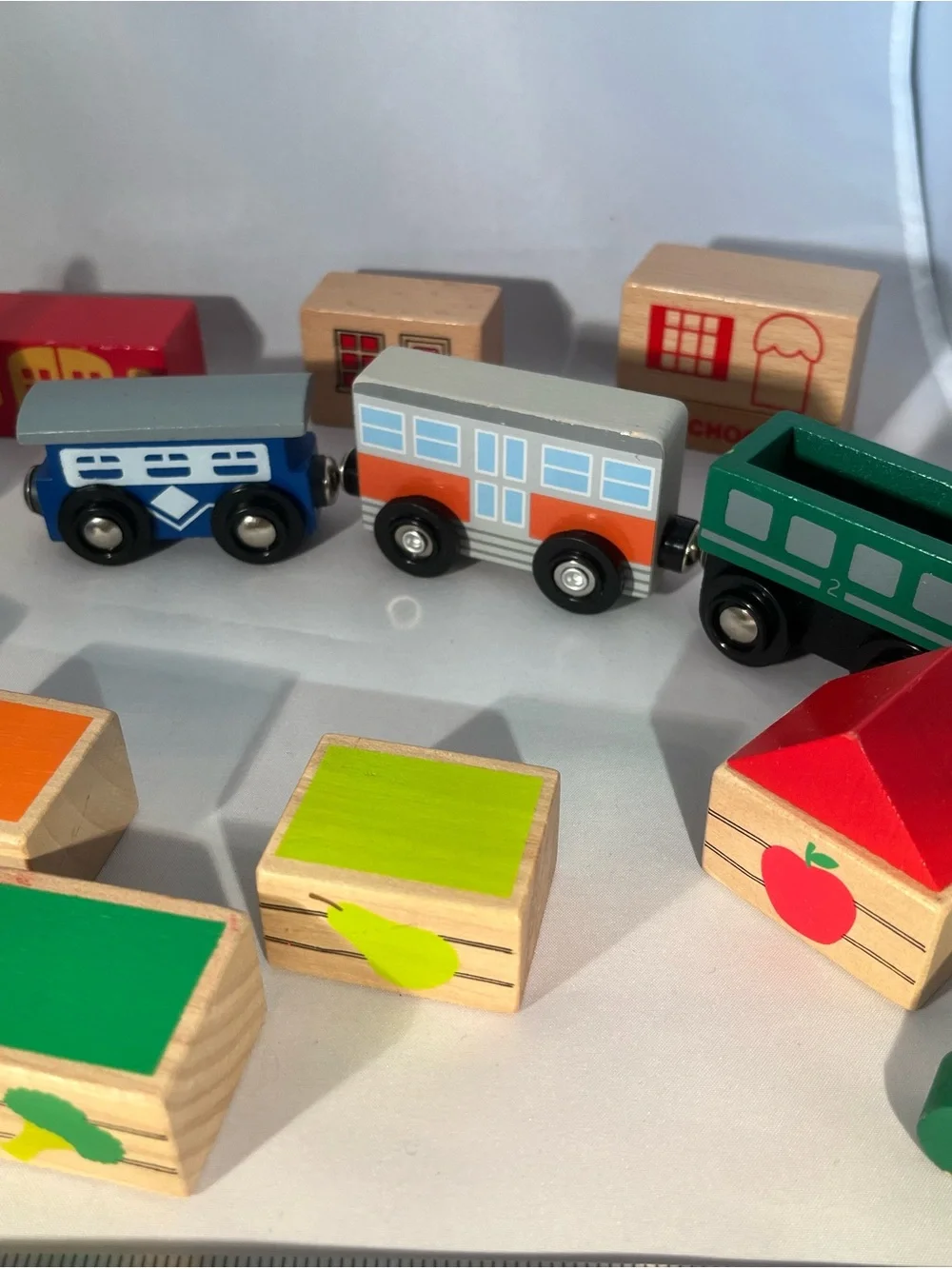 Melissa & Doug Wooden Train Town Train Railway Cars Buildings Vehicles Mixed Lot